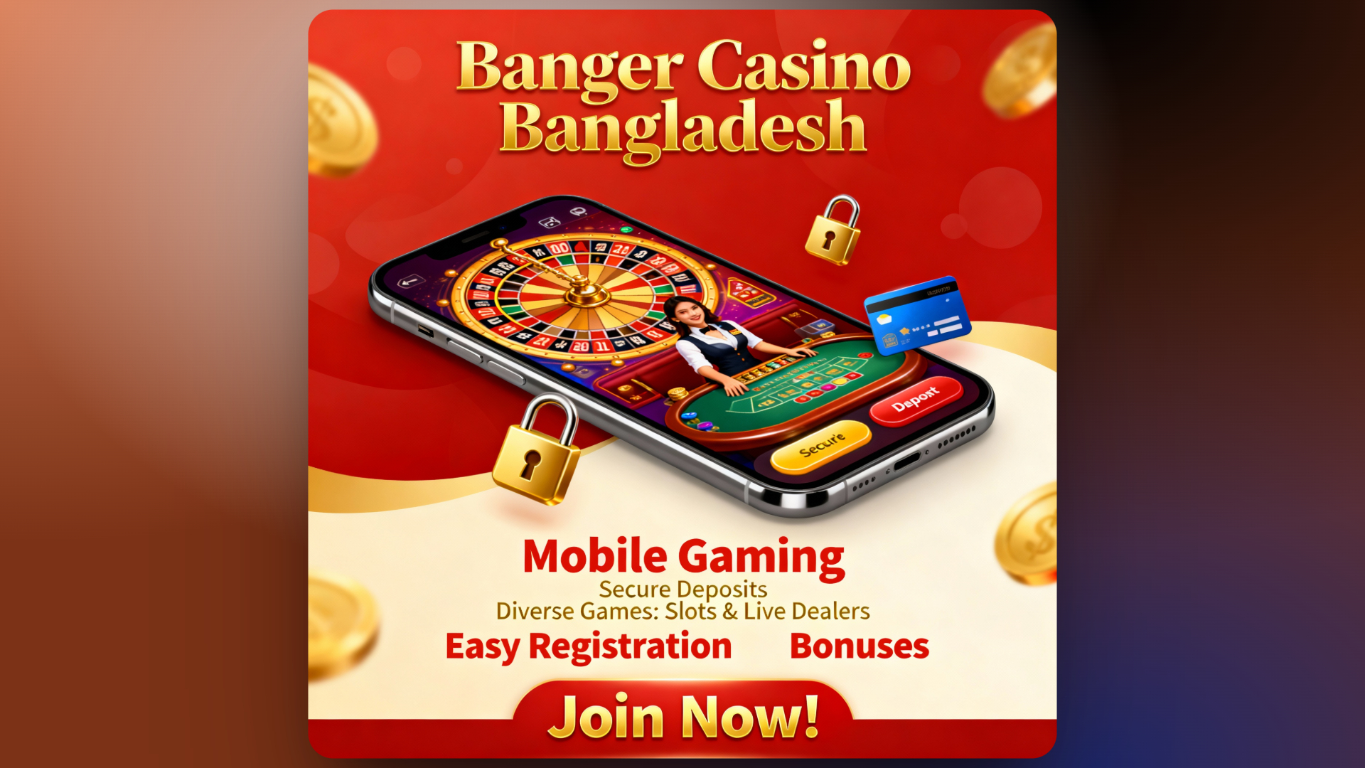 Banger Casino Bangladesh app featuring slots, live dealers, bonuses